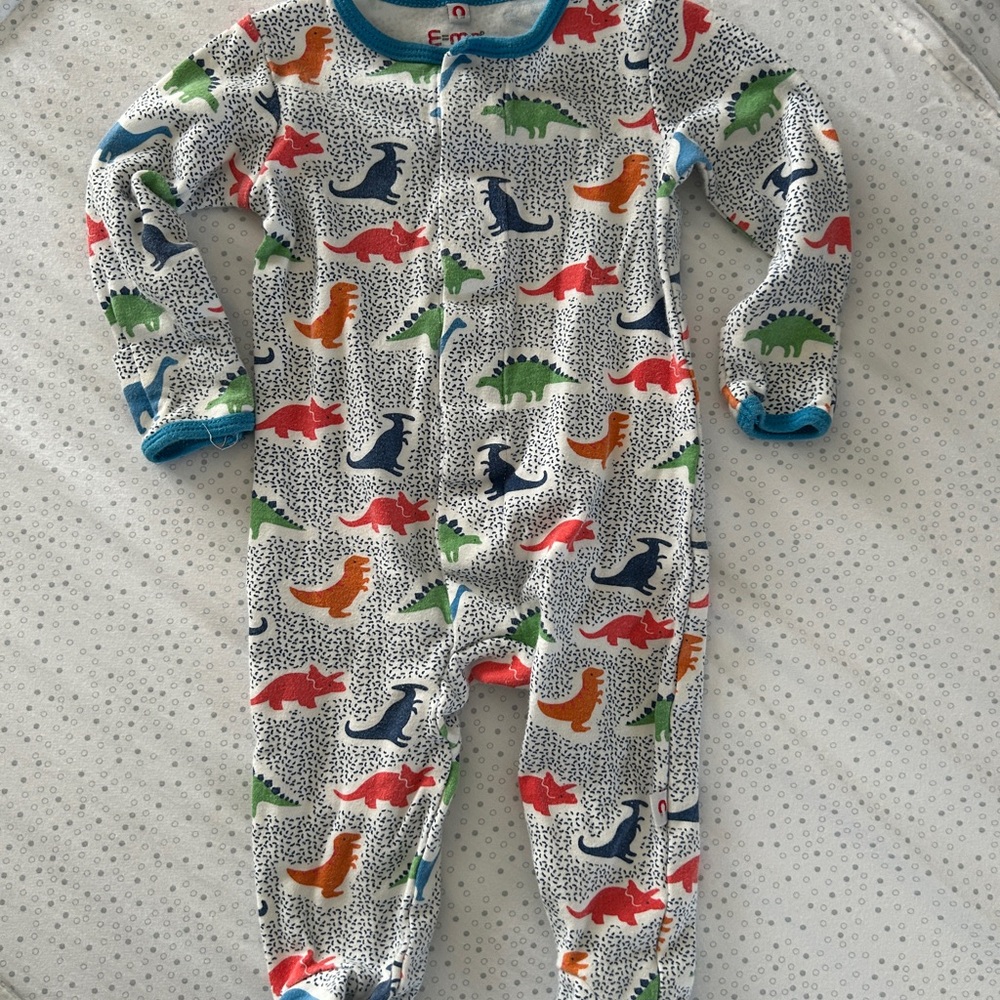 Colorful Magnetic Dinosaur Baby Footie Pajamas